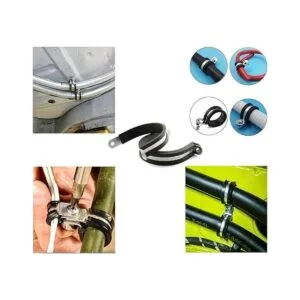 HJ Garden 6 abrazaderas de cable acolchadas de goma de 2_3