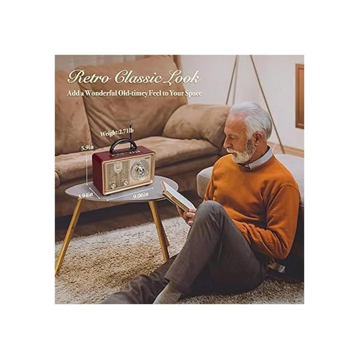 PRUNUS Altavoz Bluetooth portátil AM FM de onda corta_5