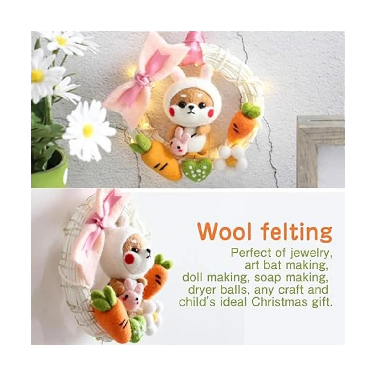 Juvea Ovillo de lana de fieltro pura y gruesa de 3.5_5