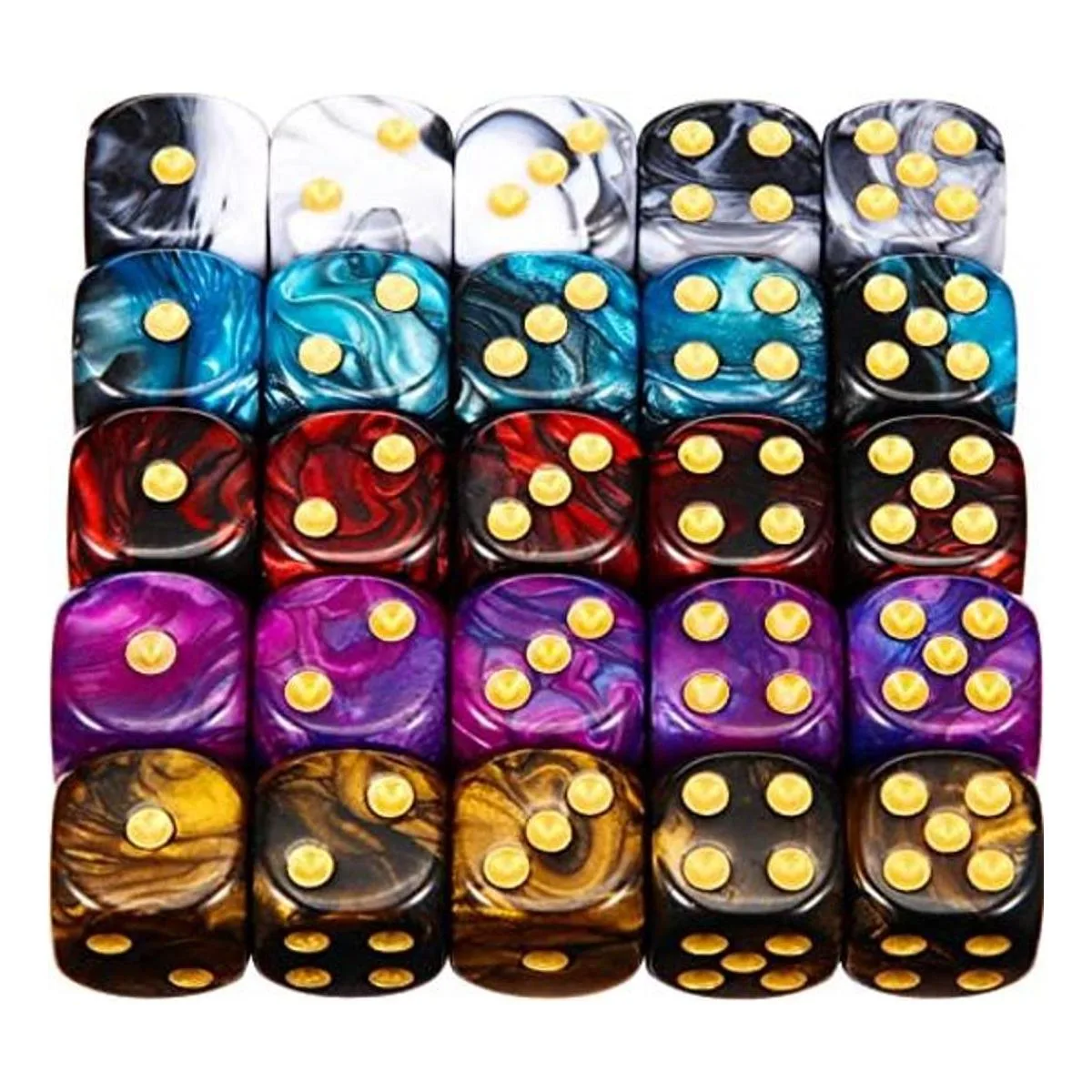 TecUnite Juego de dados poliédricos de 25 piezas juego de_1