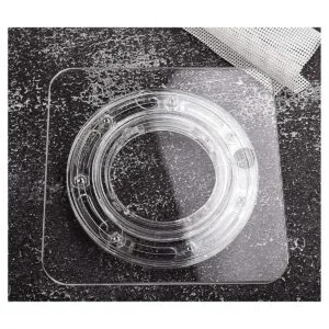 Tocadiscos transparentes de 7 pulgadas con alfombrilla_1