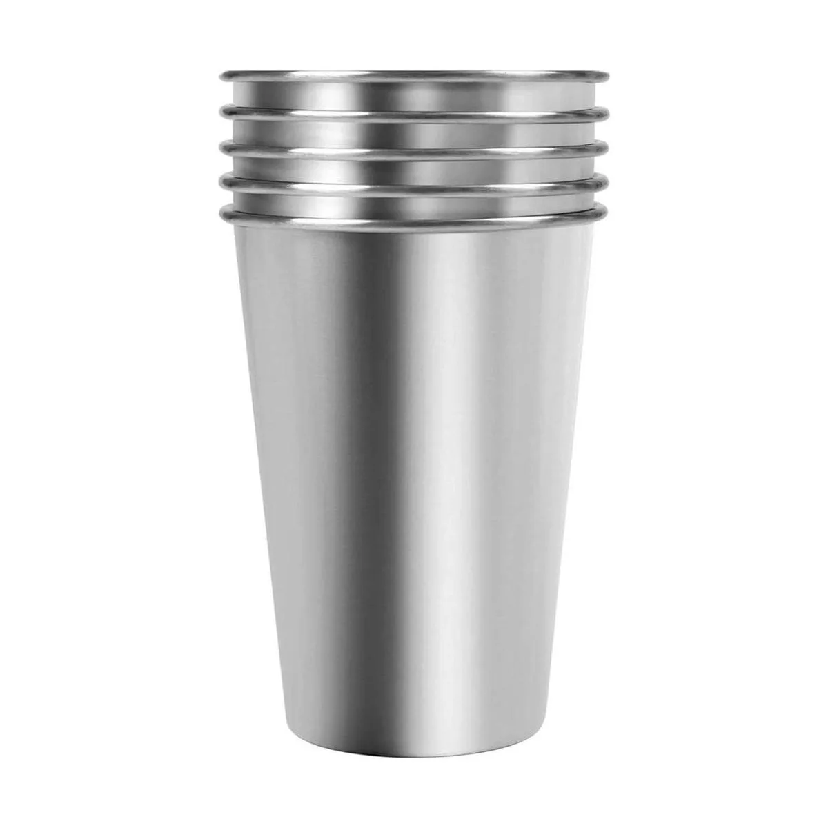 KISEER Paquete de 5 vasos de acero inoxidable de 16 onzas