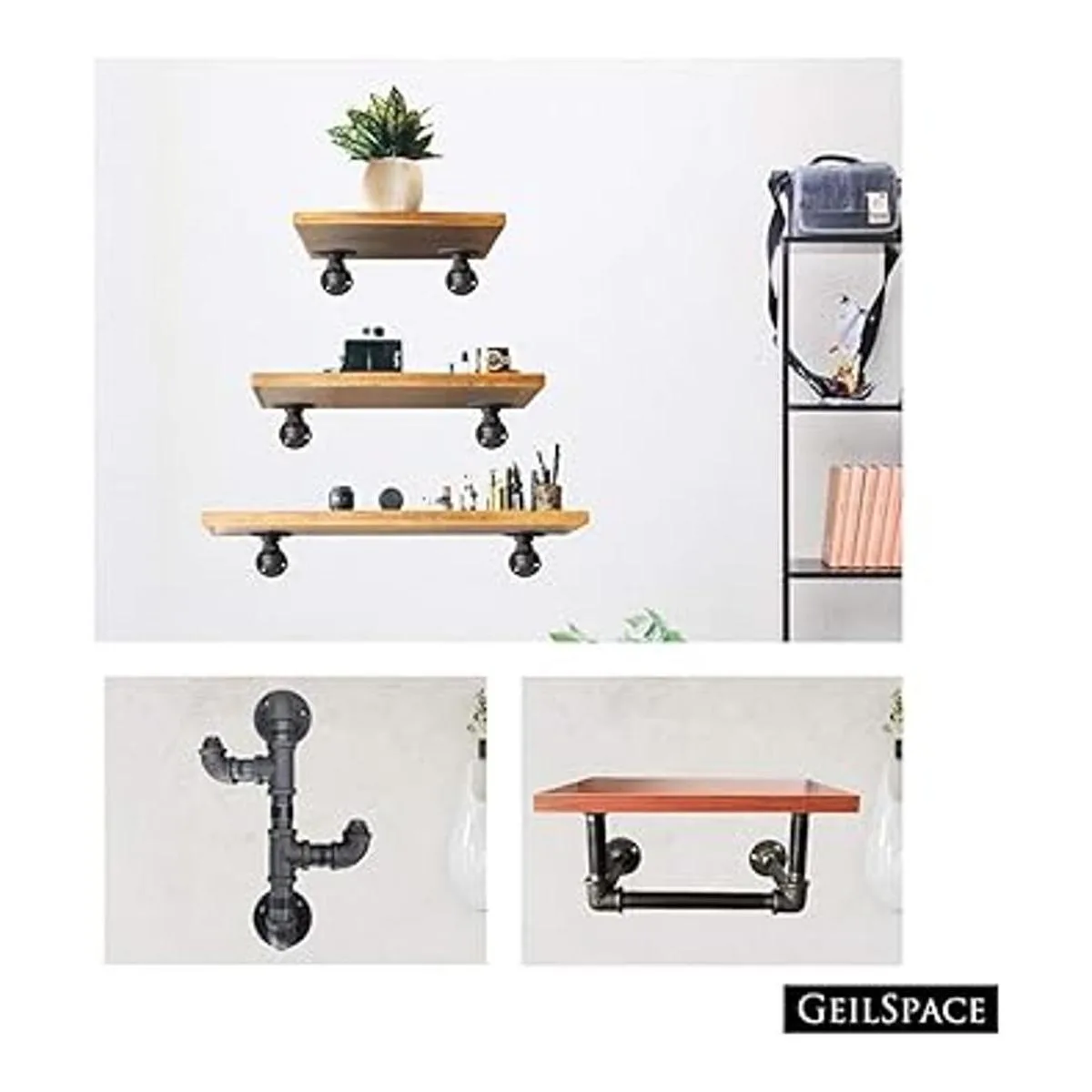 GeilSpace tubería de metal gris precortada resistente de