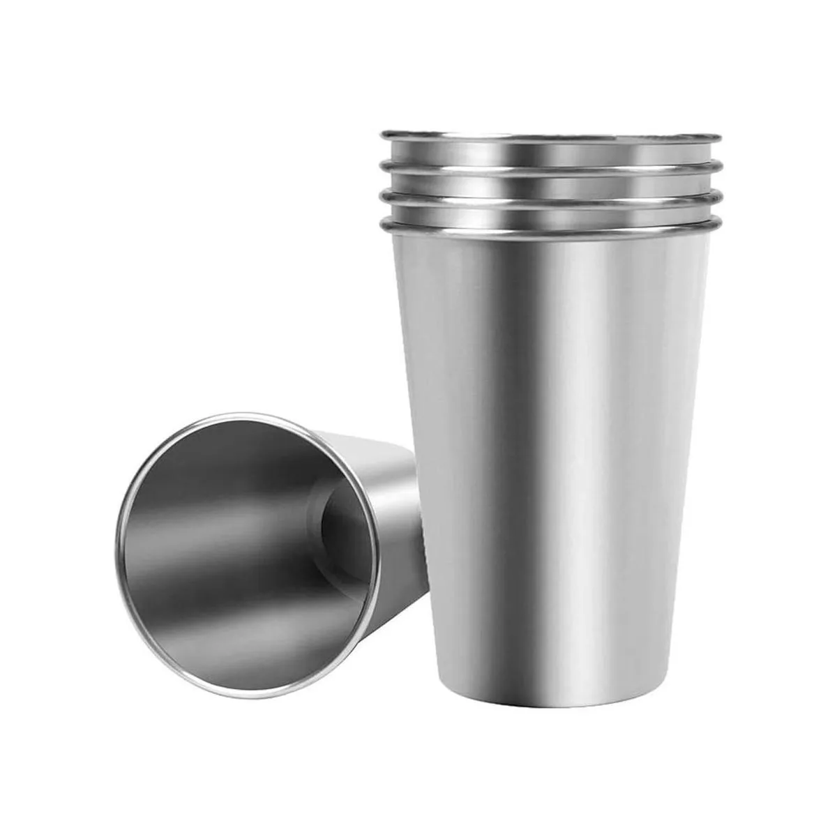 KISEER Paquete de 5 vasos de acero inoxidable de 16 onzas