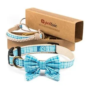 Pettsie Collar de perro con pajarita y pulsera de la_1