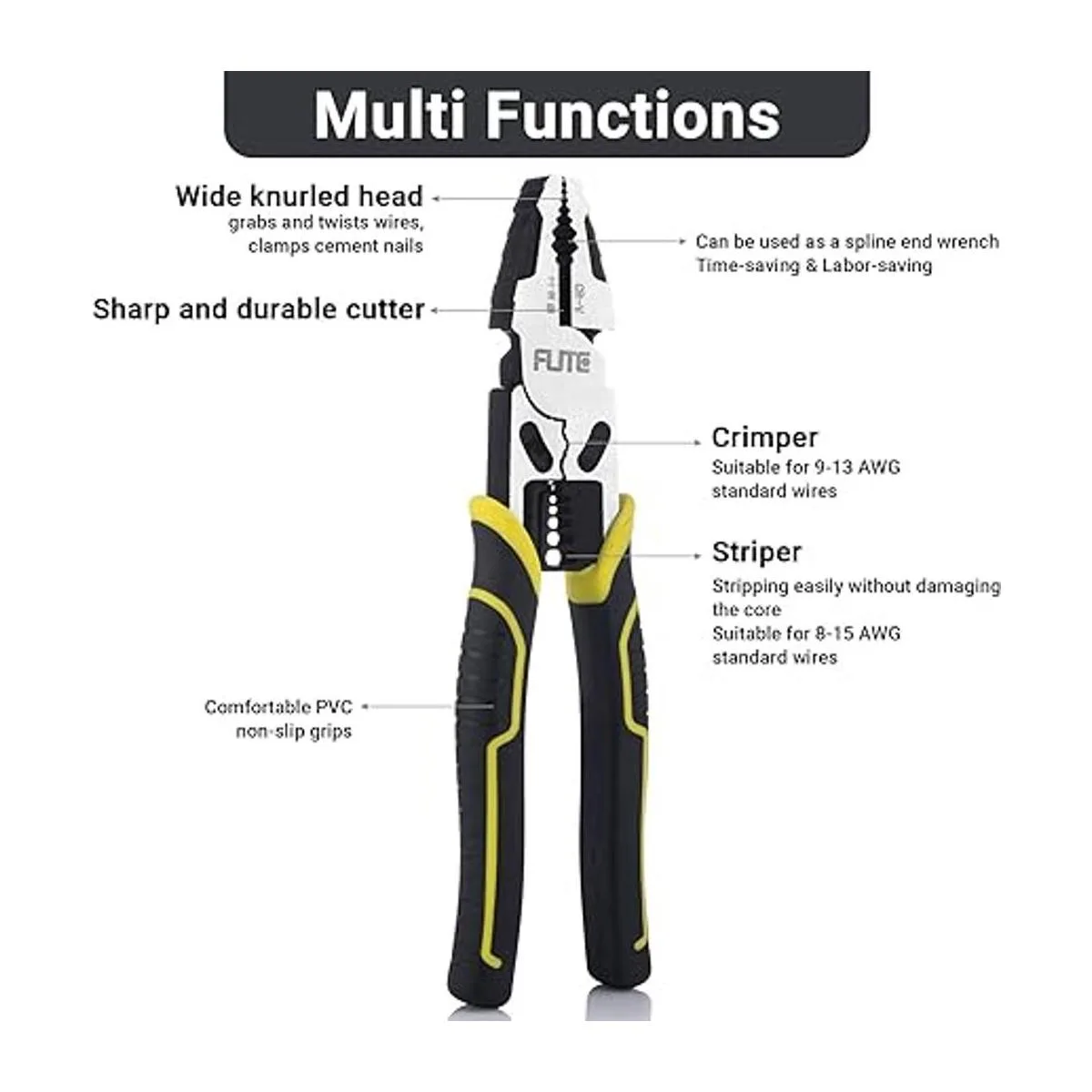Alicates 4 en 1 herramientas de lineman profesionales_2