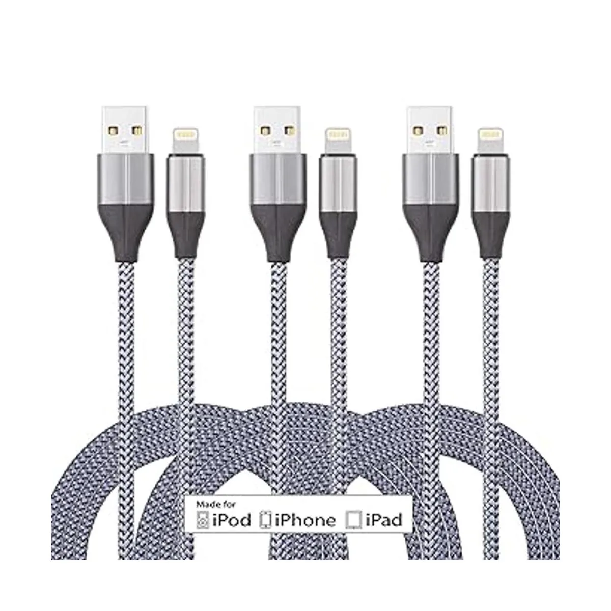 Cable cargador plateado para iPhone_4