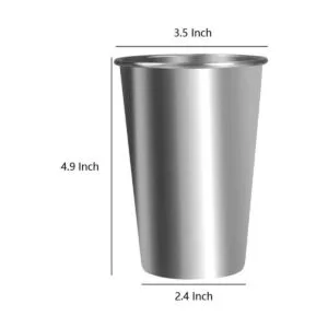 KISEER Paquete de 5 vasos de acero inoxidable de 16 onzas