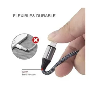 Cable cargador plateado para iPhone_2