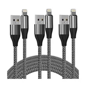 Cable cargador plateado para iPhone_1