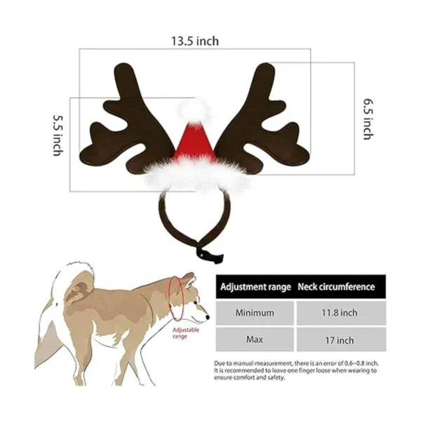KUDES Diadema clásica de cuernos de reno de Navidad para_4
