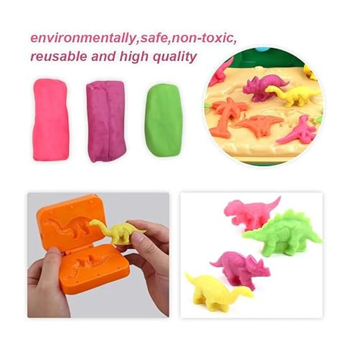 DIY Play Dough Dinosaur Toys Clay Pretend Play Set with_4