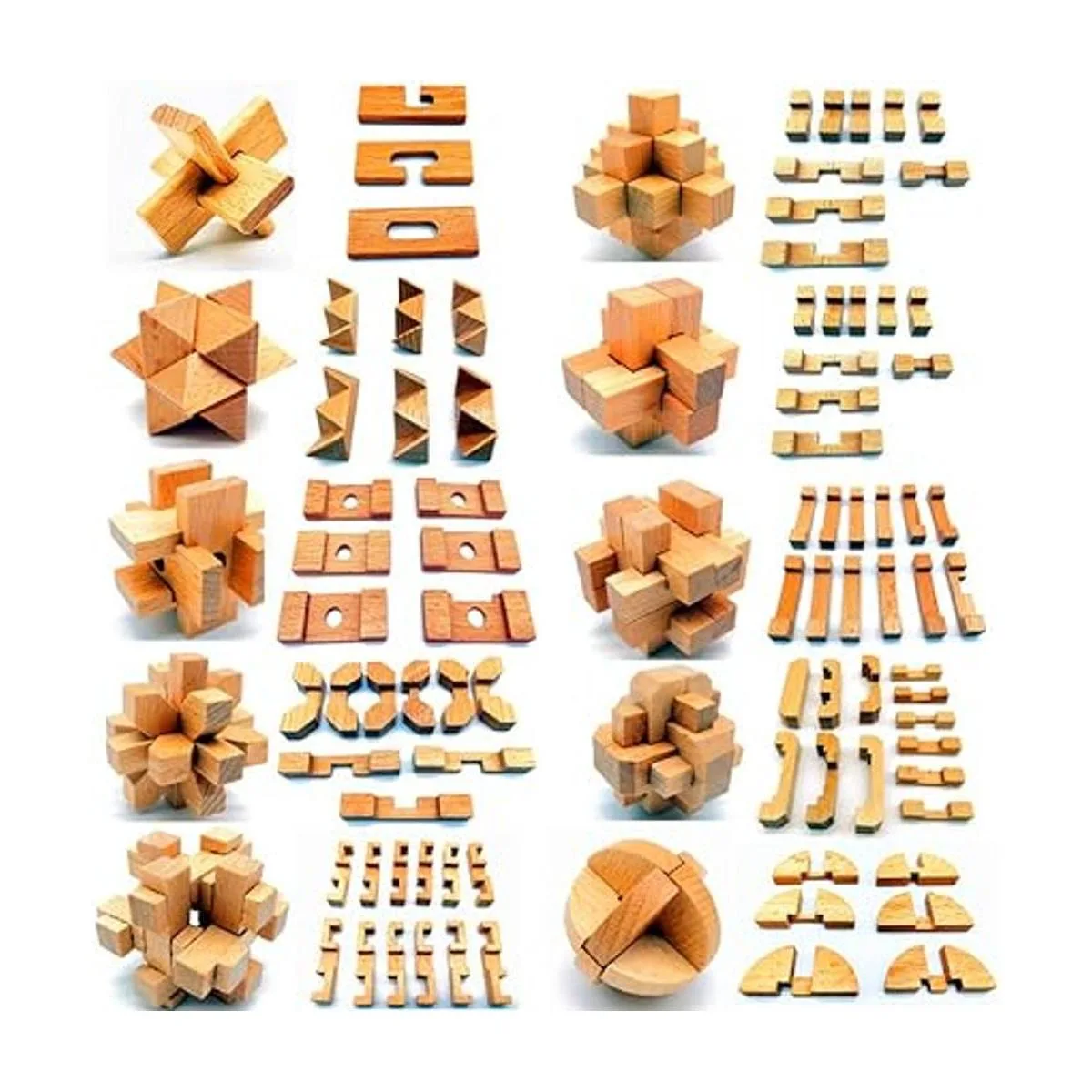 Guaishou 10 en uno 3D pequeños rompecabezas de madera_6