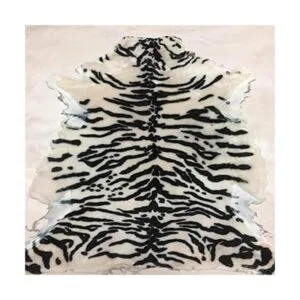 Alfombra con estampado de animales. Tigre blanco