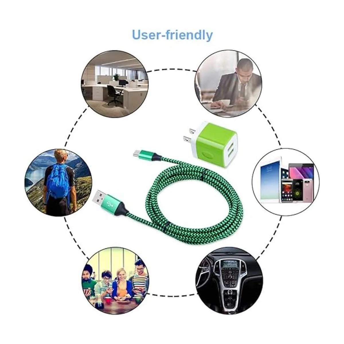 Cargador de pared adaptador USB C de doble puerto con 2_4