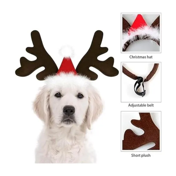 KUDES Diadema clásica de cuernos de reno de Navidad para_5
