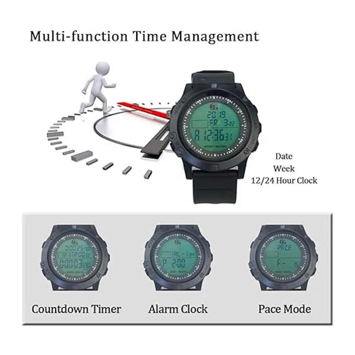 Reloj de fútbol digital árbitro con temporizador para_5