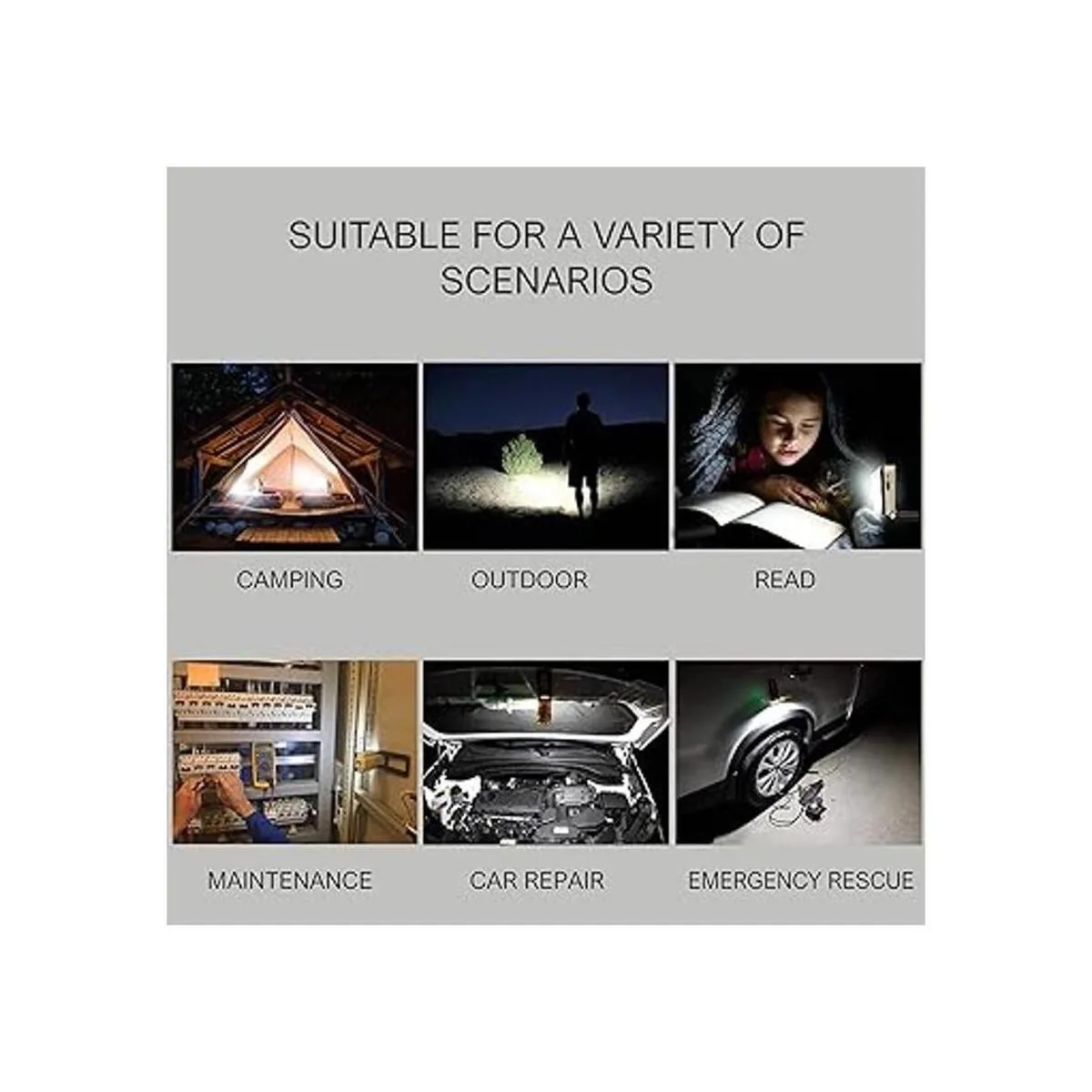 Luz de trabajo magnética LED recargable portátil linterna