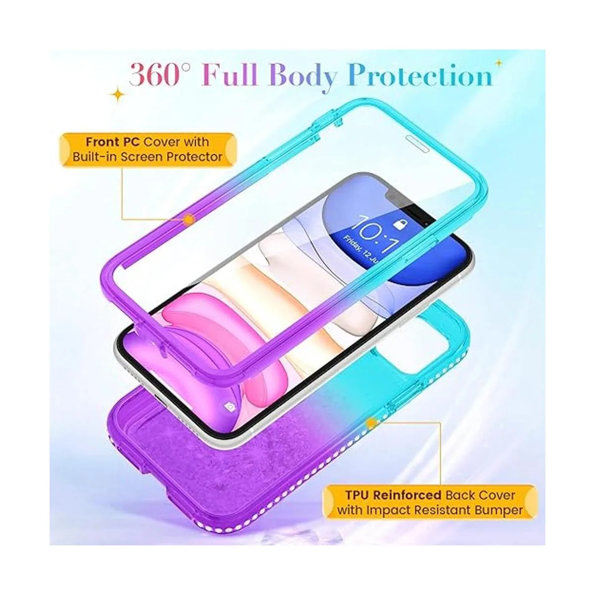 Ruky Funda para iPhone 11 iPhone 11 con purpurina funda_3