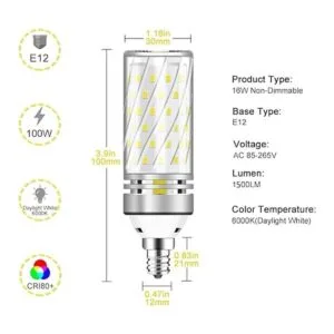 Bombillas LED E12 bombillas de candelabro de 16 W luz