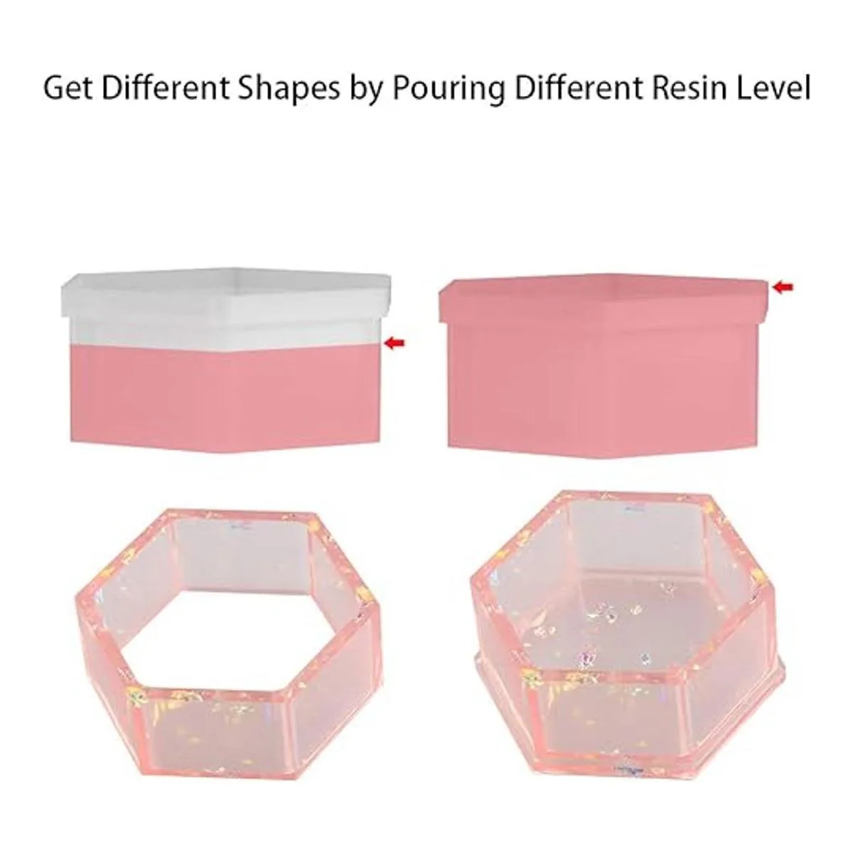 Molde de resina de silicona DIY 5 contenedores de forma