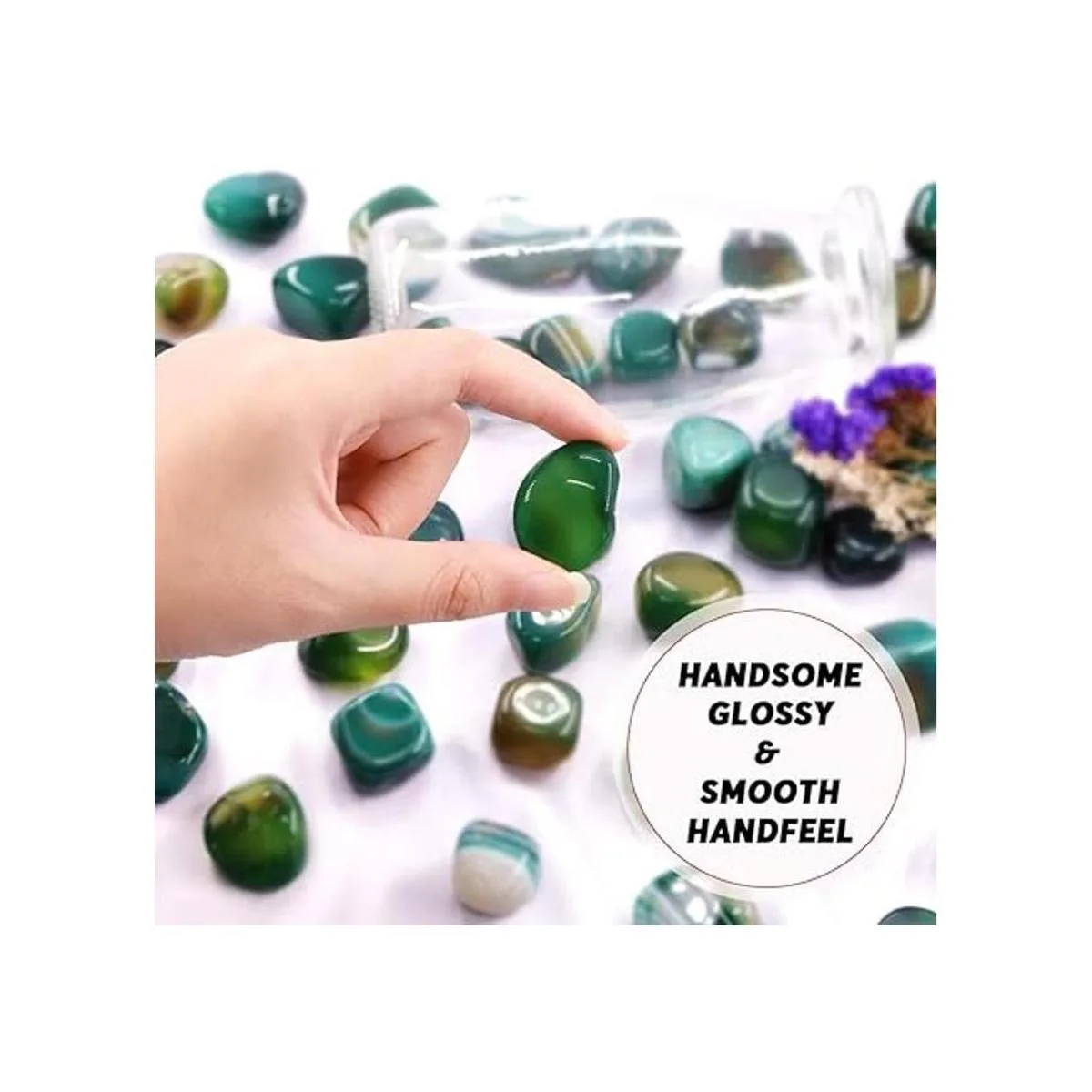 Hilitchi Piedras de ágata pulidas para plantas lechos de_5