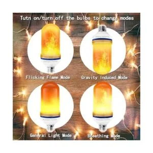 OMK Bombillas LED con efecto llama 4 nuevos modos_3