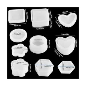 Molde de resina de silicona DIY 5 contenedores de forma