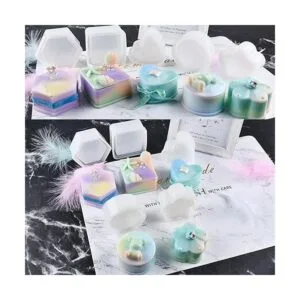 Molde de resina de silicona DIY 5 contenedores de forma