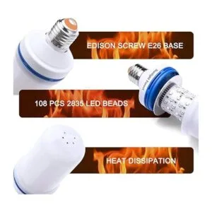 OMK Bombillas LED con efecto llama 4 nuevos modos_4