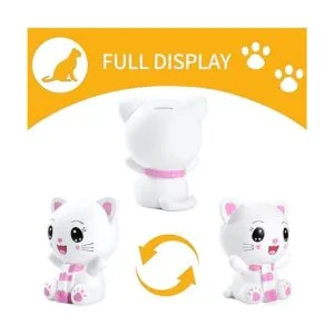 HW Kitten Money Bank Pink Shatterproof Cat Piggy Bank_2