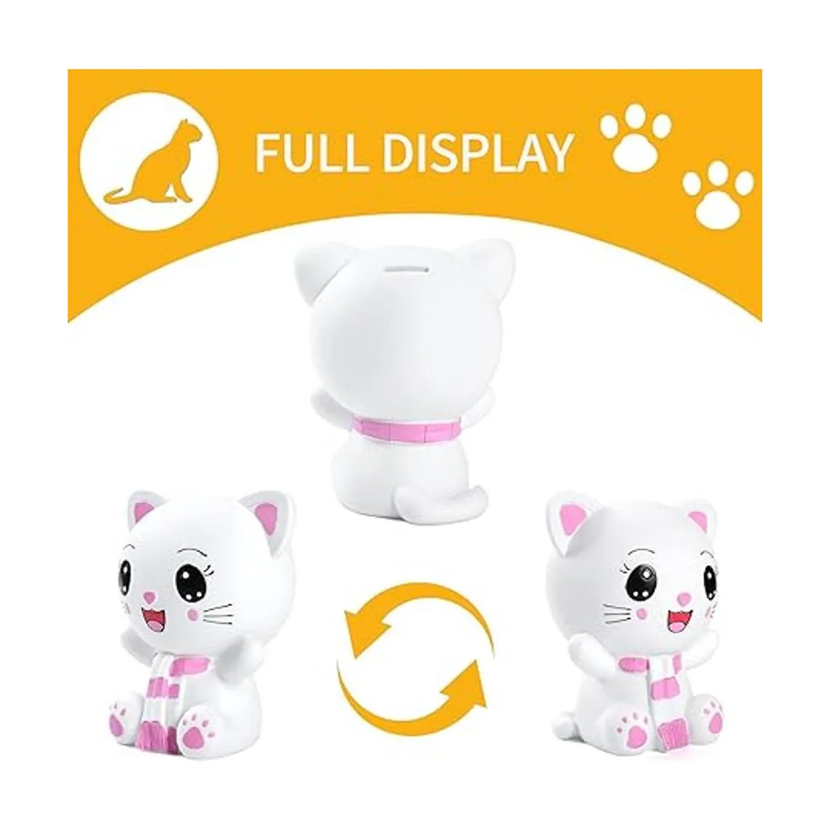 HW Kitten Money Bank Pink Shatterproof Cat Piggy Bank_2