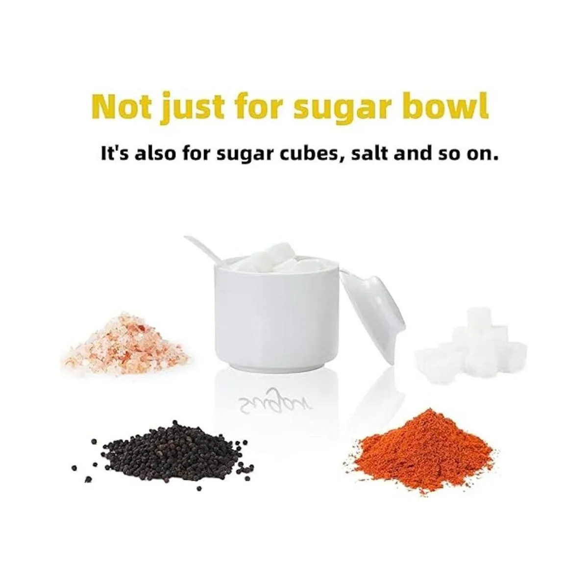 ONTUBE Azúcar de cerámica con tapa y cuchara caja de_5