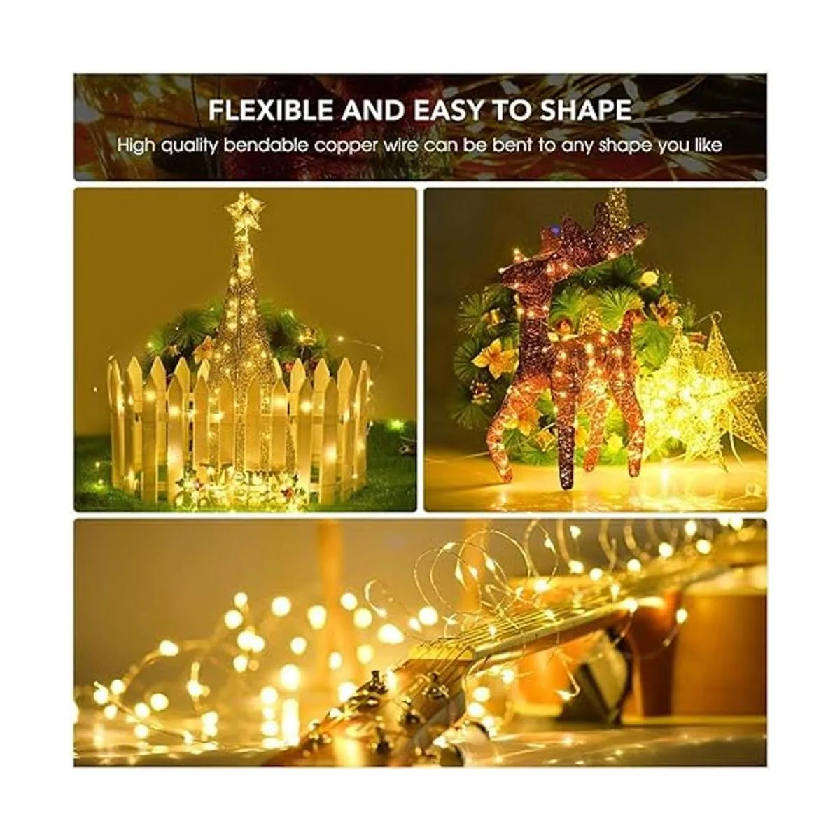 Solar String Lights Outdoor 33Ft 100LEDs Solar Fairy_4