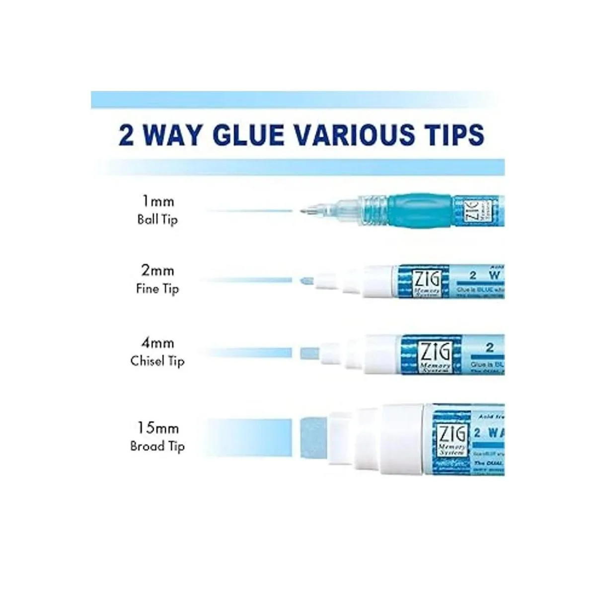 Kuretake Zig 2 Way Glue 2mm Fine Tip 3 pcs Set_5