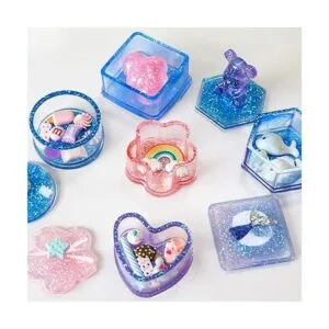 Molde de resina de silicona DIY 5 contenedores de forma