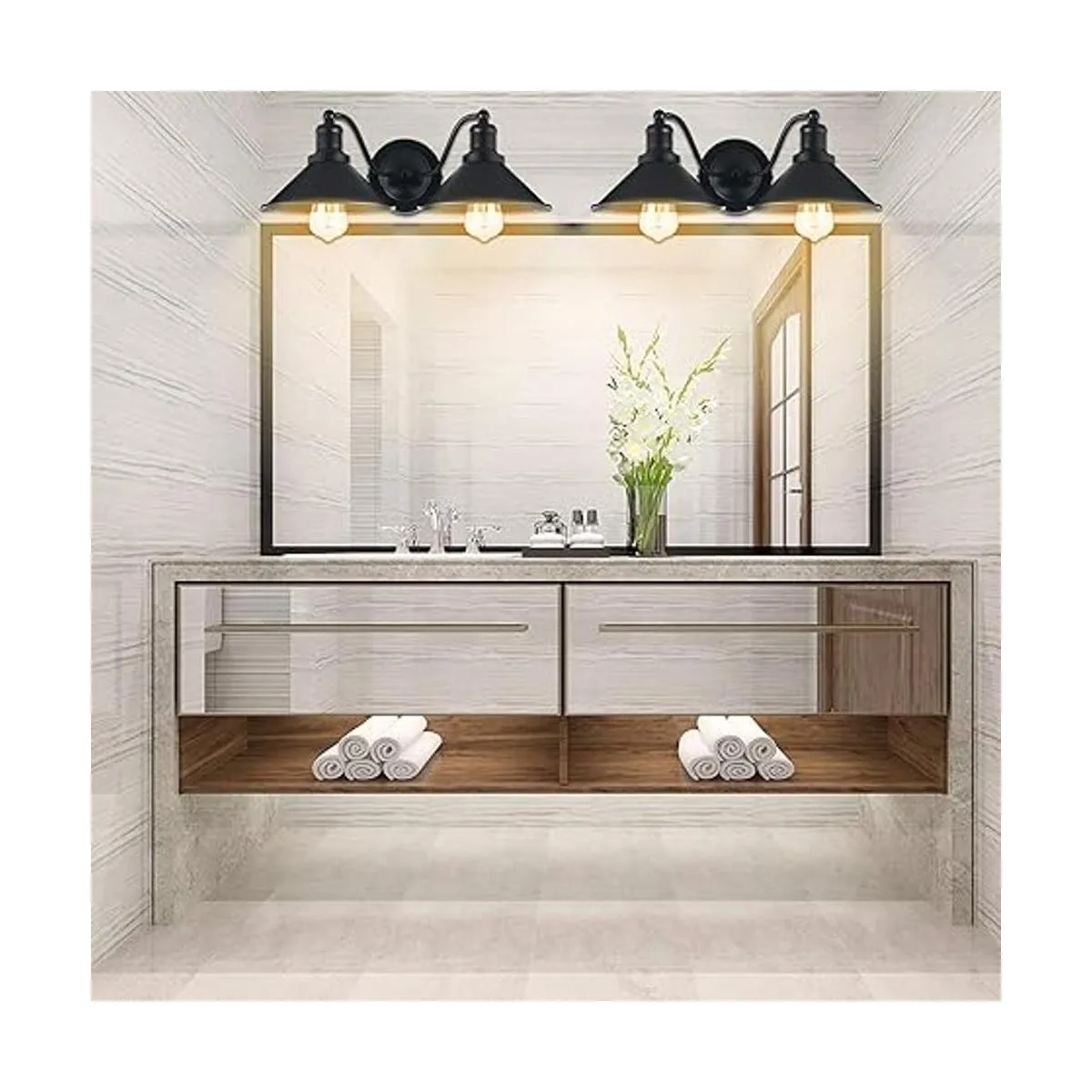 Lámpara de tocador de baño con 2 luces aplique de pared_2