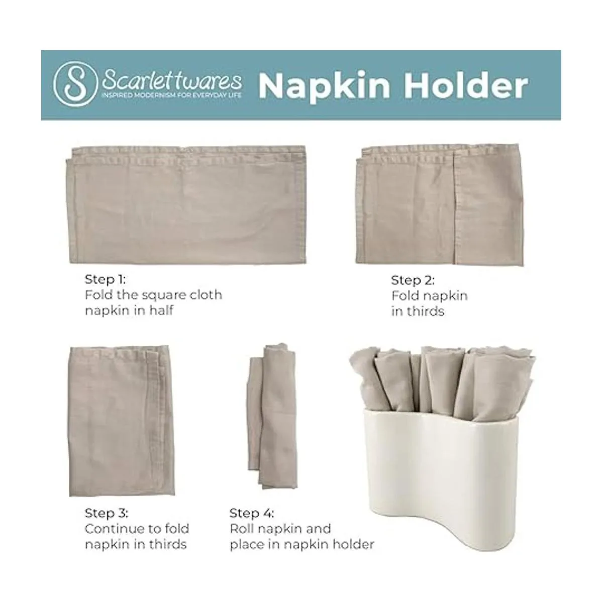 Scarlettwares Servilletero para mesa de cocina papel de_5