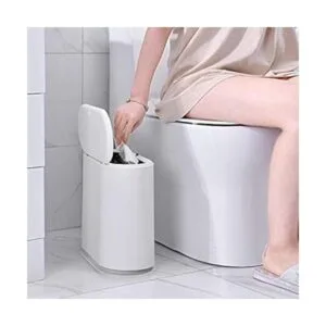 Sooyee 10 Liter Rectangular Plastic Trash Can Wastebasket_3