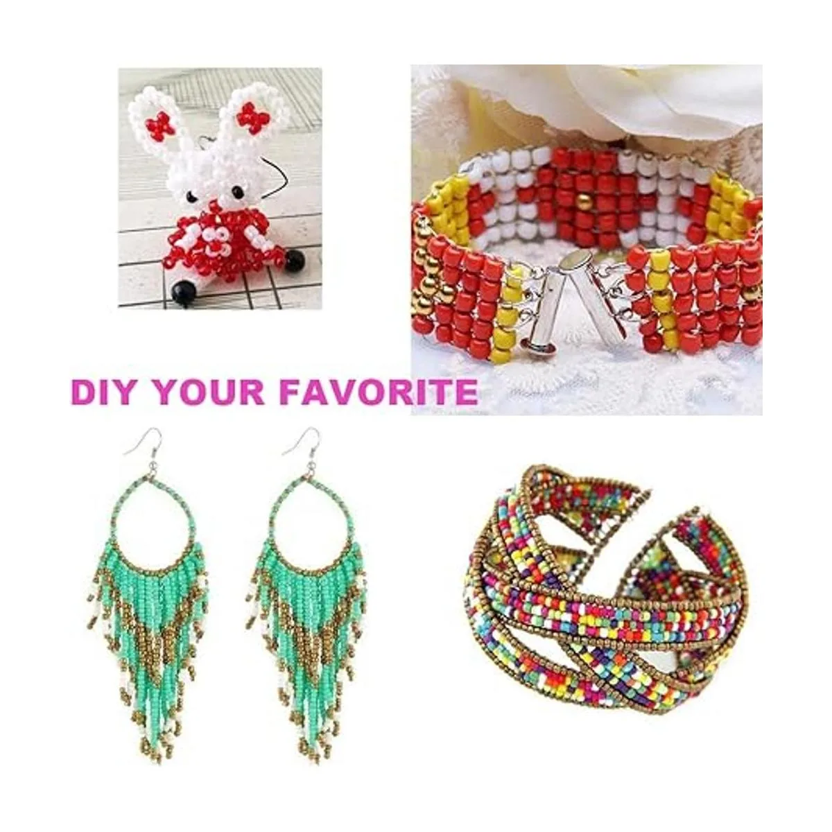 EuTengHao 13200Pcs Glass Seed Beads Small Craft Beads