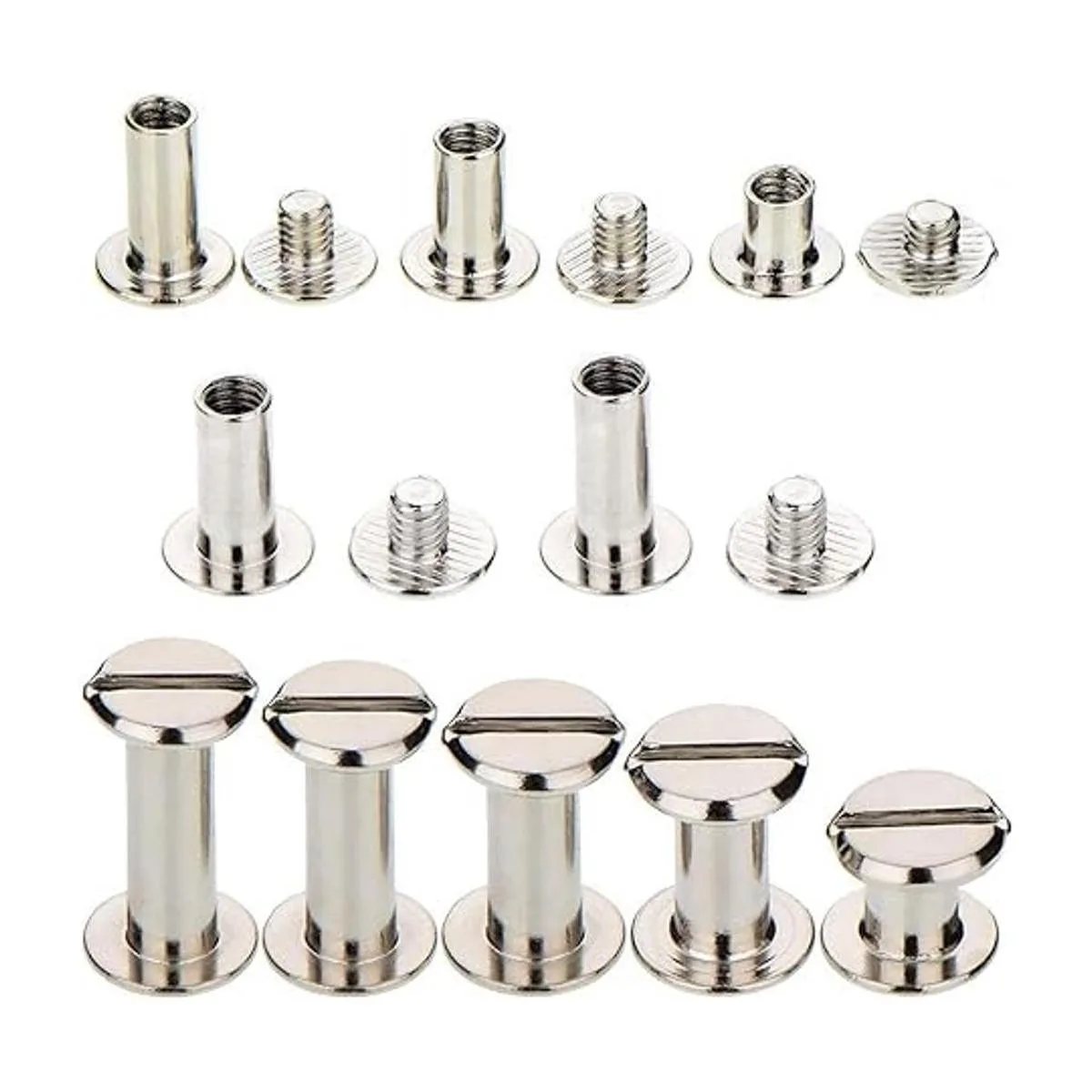 100 juegos de tornillos de metal Chicago Tornillos de_3