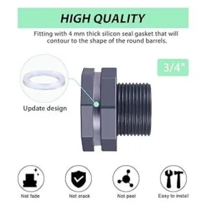 2 piezas de mamparo de PVC para barriles de lluvia