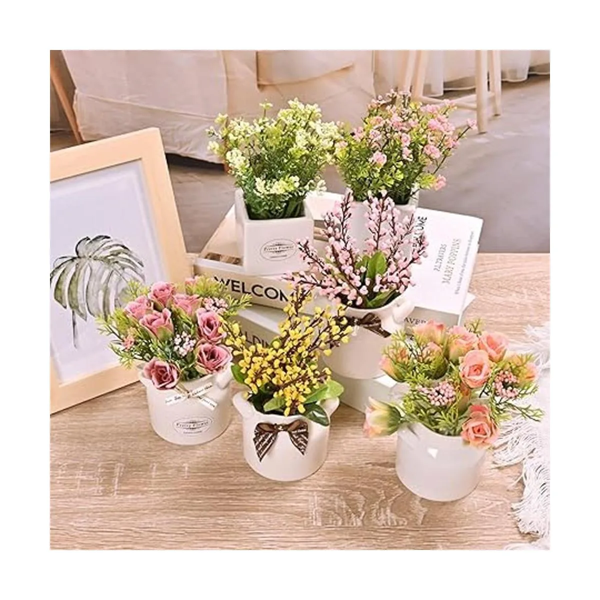 LUEUR 6 piezas de flores artificiales con arreglos