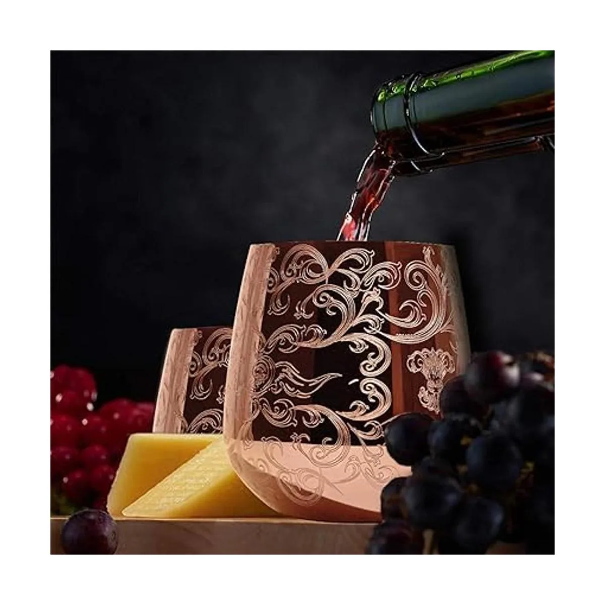 SKY FISH Copas de vino de acero inoxidable sin tallo_2