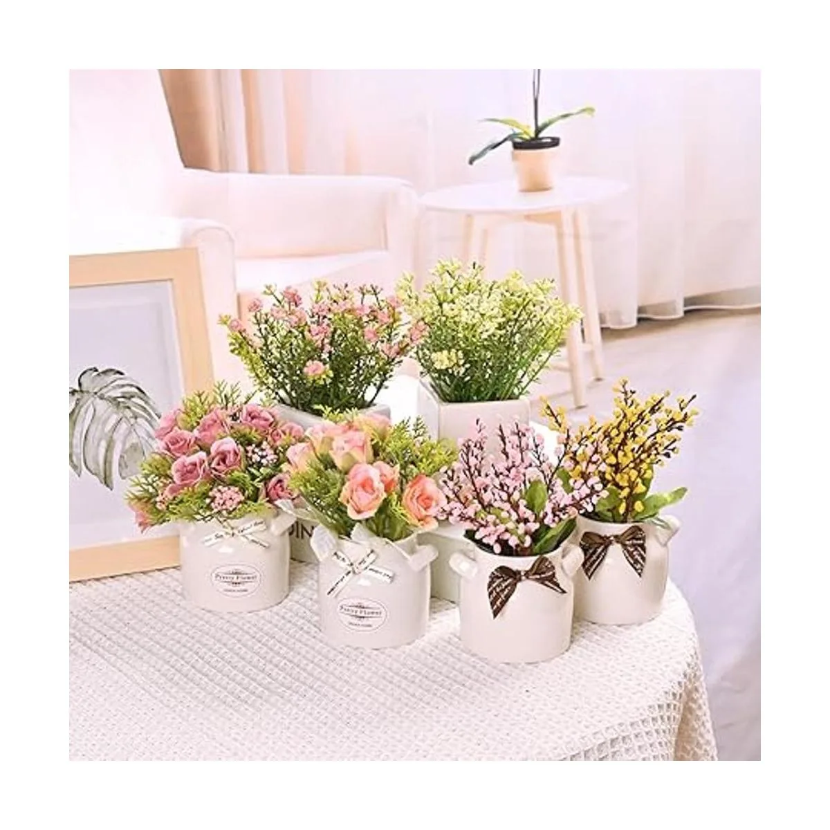 LUEUR 6 piezas de flores artificiales con arreglos