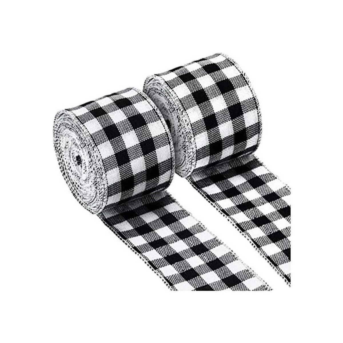 2 rollos de cinta de arpillera a cuadros con alambre y_1