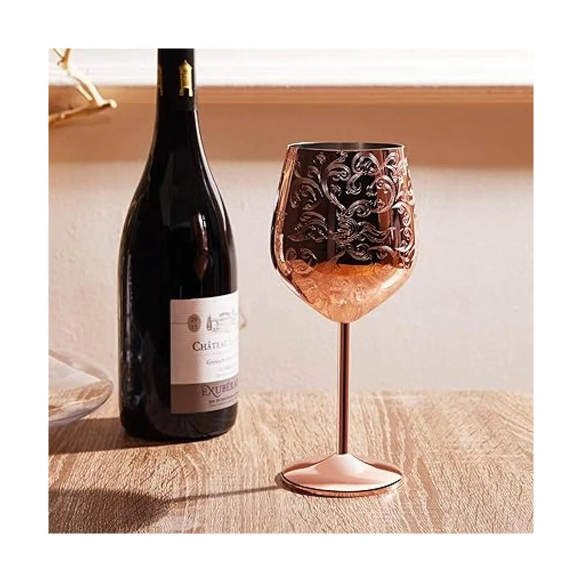 SKY FISH Copas de vino de acero inoxidable grabadas con_2