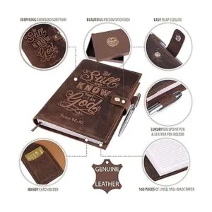 MOONSTER Cuaderno con forro de cuero recargable diario_2