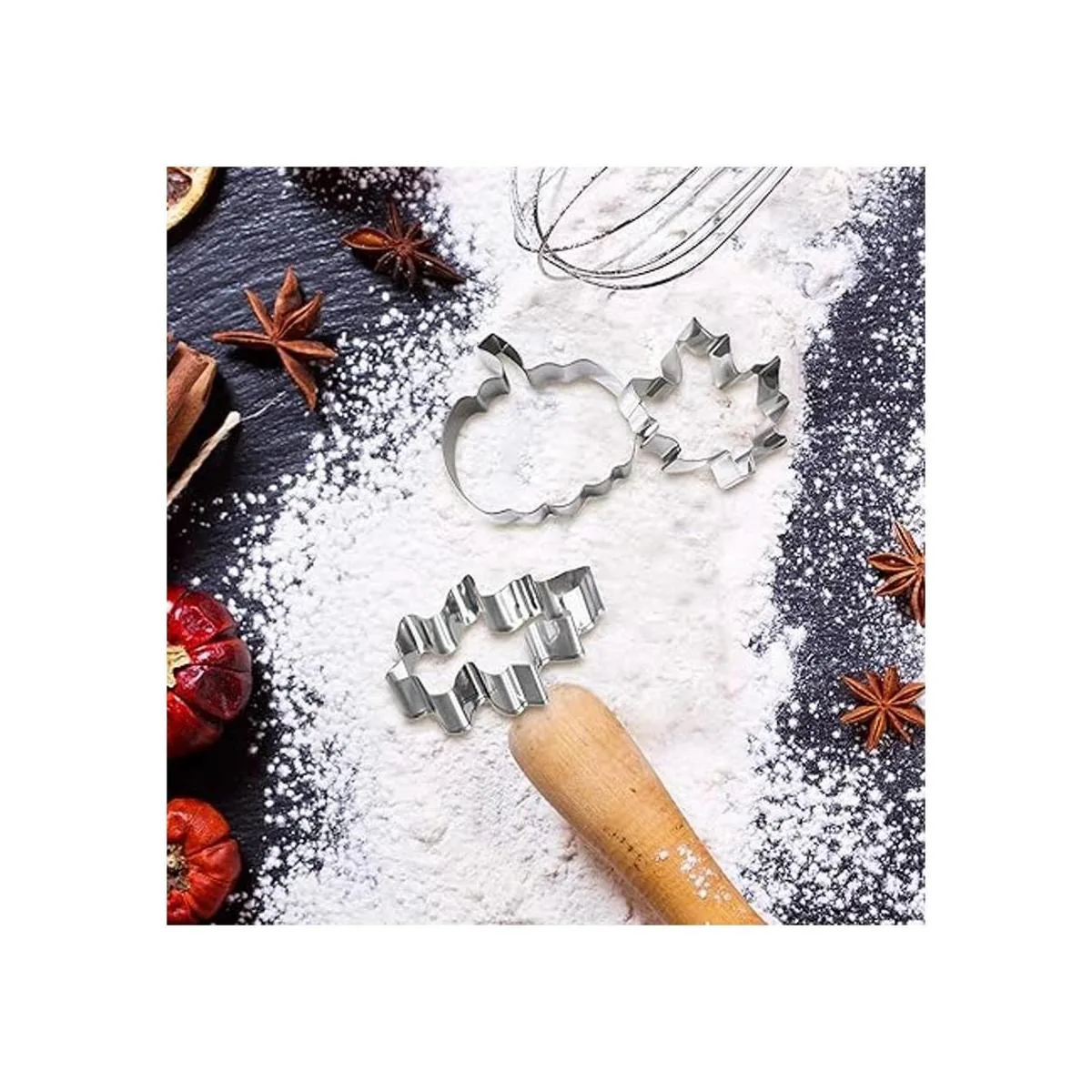 Juego de 12 cortadores de galletas grandes de otoño para