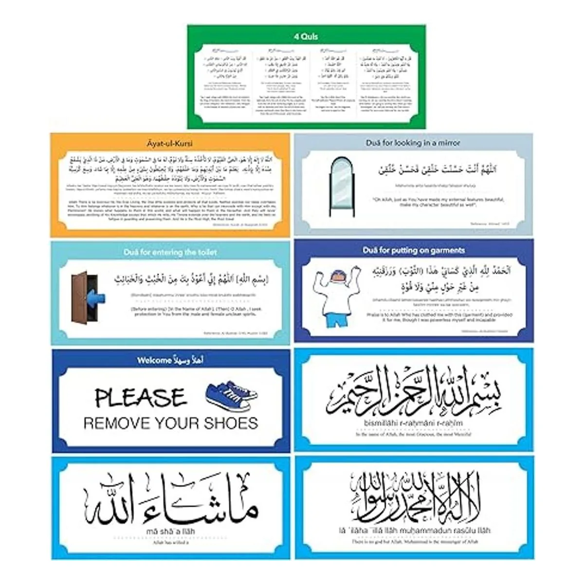 19 calcomanías extraíbles de la familia musulmana Dua